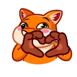 ❤️ Fuchs, Herz, Tier, Süß, Liebe, Cartoon telegram sticker