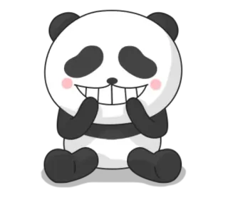 😁 Panda, Animale, Carino, Cartone animato telegram sticker