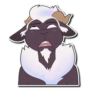 ☹️ 绵羊, 卡通, 动物, 可爱, 贴纸, 角色 telegram sticker