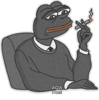 🚬 Pepe the Frog AQA
Hosi pepe, kikker, roken, meme, cartoon telegram sticker