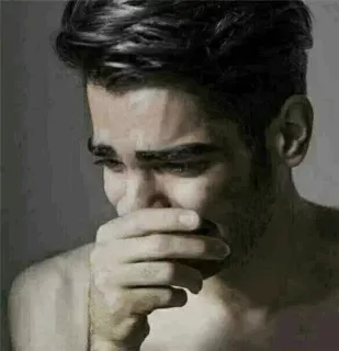 😭 man, sad, crying, emotional, portrait telegram sticker