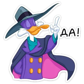 ☝️ Darkwing Duck AA! cartoon, duck, hero, masked, cape, disney telegram sticker