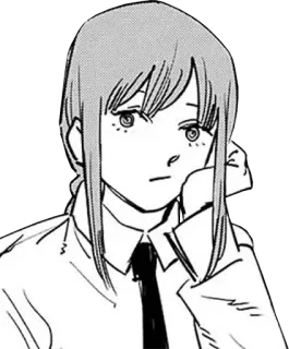 😕 Makima Chainsaw Man anime, manga, Chainsaw Man, Makima, character, illustration telegram sticker