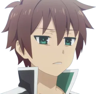 😐 Kazuma KonoSuba อนิเมะ, คาสึมะ, Konosuba, ตลก, ตัวละคร, ปฏิกิริยา, เบื่อ telegram sticker