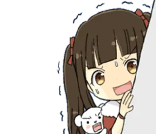 😱 Garota anime, Desenho animado, Fofo, Bravo, Espiar, Kawaii, Urso de pelúcia telegram sticker
