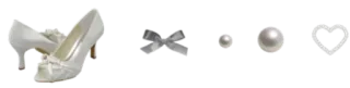 🤩 matrimonio, scarpe, perla, fiocco, cuore, sposa telegram sticker
