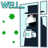 🦠 WELL... plague doctor, black death, medicine, historical, bird mask, well, cup, tea telegram sticker