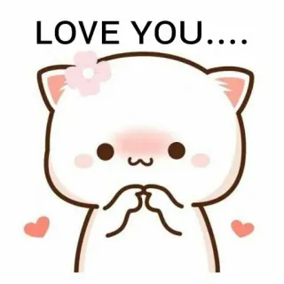 😋 LOVE YOU.... 귀여운, 사랑, 고양이, 하트, 인사, 만화, 카와이 telegram sticker