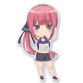 😌 002 anime, cartoon, chibi, sticker, athletic telegram sticker