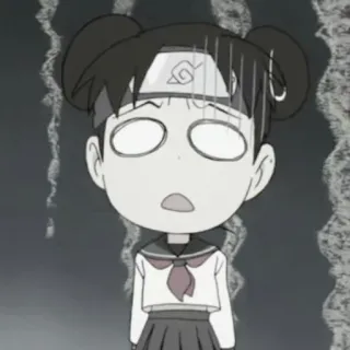 🌟 Tenten Naruto Anime, Manga, Naruto, Tenten, Ninja, Chibi, Impactado, Preocupado whatsapp sticker