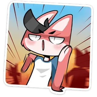 😳 marah, anime, kartun, karakter, rubah, gestur, ilustrasi telegram sticker