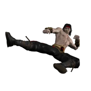 🦶 Liu Kang Mortal Kombat lutador, artes marciais, video game, chute, torneio whatsapp sticker
