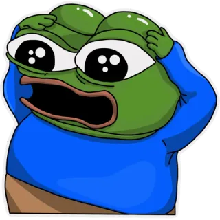 😨 Pepe the Frog Pepe, Kikker, Meme, Internet, Twitch, Emote telegram sticker