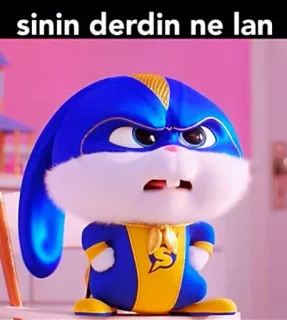 🤨 sinin derdin ne lan 만화, 토끼, 화난, 밈, 웃긴, 애니메이션 whatsapp sticker