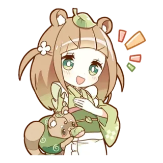 🌟 süß, Anime, Mädchen, Tier, kawaii, Figur telegram sticker