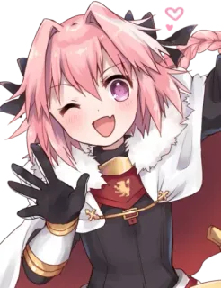 😉 Astolfo Anime, Manga, Słodkie, Trap, Różowe włosy telegram sticker