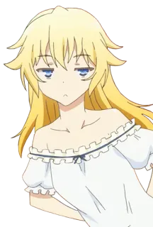 😒 Anime, pelo rubio, mujer, dibujos animados, personaje, dormilón, mujer telegram sticker