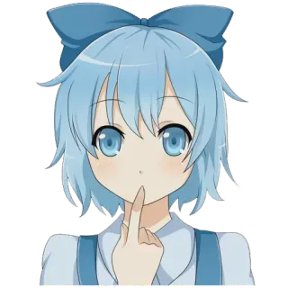 🤔 อนิเมะ, ตัวละคร, นิ้ว, ความเงียบ, ท่าทาง telegram sticker