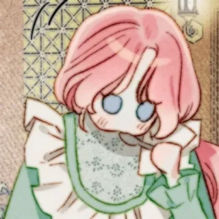 🎀 niedlich, Cartoon, Kind, rosa Haare, essen telegram sticker