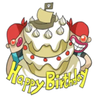 🥳 Happy Birthday ulang tahun, kue, perayaan, pesta, kartun whatsapp sticker