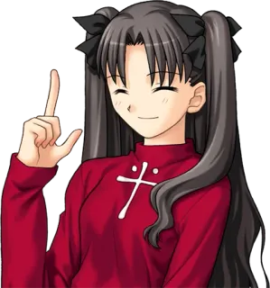 ☝ Rin Tohsaka Fate/stay night Anime, Dibujos animados, Fate/stay night, Rin Tohsaka whatsapp sticker