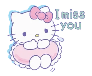 💞 Hello Kitty I miss you hello kitty, lindo, te extraño, kawaii, triste whatsapp sticker