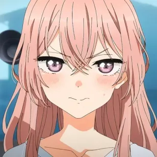😡 Marin Kitagawa My Dress-Up Darling Anime, Mädchen, pinke Haare, Marin Kitagawa, My Dress-Up Darling, wütend telegram sticker