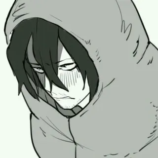 😳 Shota Aizawa My Hero Academia anime, tired, hoodie, manga, sleepy, eraserhead, teacher telegram sticker
