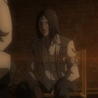⭐ Eren Yeager Attack on Titan Anime, Ataque dos Titãs, Eren Yeager, Militar, Violência telegram sticker