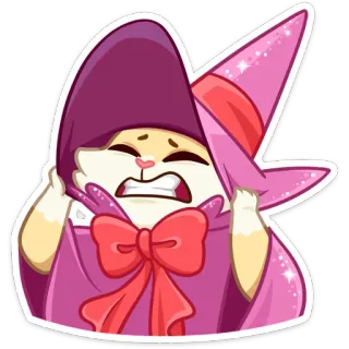 😬 cartoon, dier, hamster, roze, tovenaar, magie, emotie, gestresst, personage telegram sticker