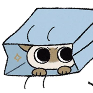 🧐 cat, paper bag, cute, animal, pet, cartoon telegram sticker