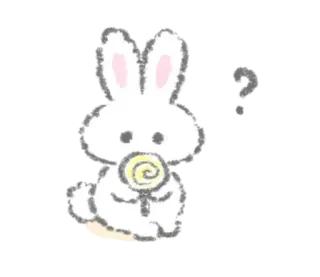 🍭 lapin, sucette, mignon, dessin animé, kawaii, doux, adorable telegram sticker