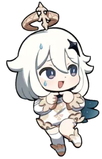 😅 Paimon Genshin Impact Anime, Chibi, Paimon, Genshin Impact, Carino, Capelli Bianchi telegram sticker