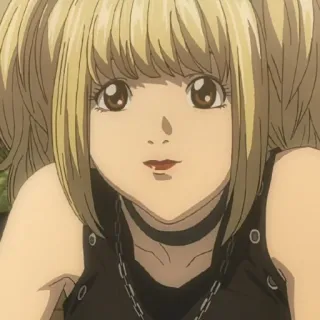 🍎 Misa Amane Death Note Anime, Death Note, Misa Amane, Personagem, loira, gargantilha telegram sticker