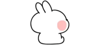 ☹️ coniglio, coniglietto, carino, adesivo, animale, bianco telegram sticker
