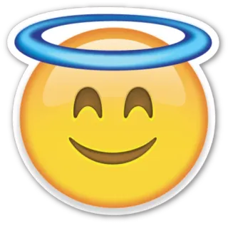 😇 emoji, angel, halo, cute, smiley telegram sticker