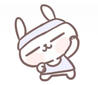 🎀 thỏ, dễ thương, tập thể dục, hoạt hình, động vật, kawaii telegram sticker