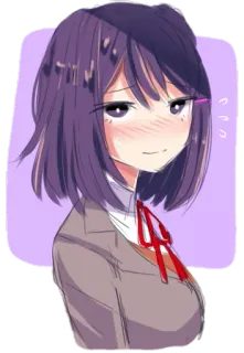 💜 Yuri Doki Doki Literature Club! Anime, Manga, Cô gái, Dễ thương, Doki Doki Literature Club, Yuri telegram sticker