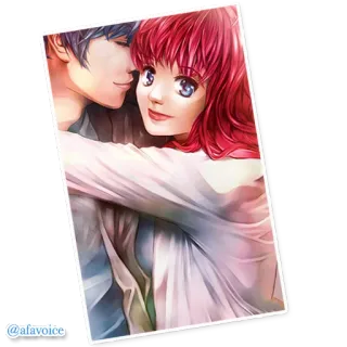 😘 @afavoice anime, para, miłość, kreskówka, sztuka telegram sticker