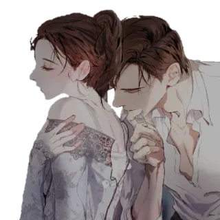 🥵 пара, романтика, любовь, нежность, объятие telegram sticker