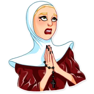 🙏 nữ tu, tôn giáo, phụ nữ, tràng hạt, cầu nguyện, nhân vật tôn giáo, nhân vật telegram sticker
