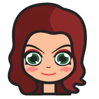 😉 kartun, wanita, emoji, wajah, karakter telegram sticker