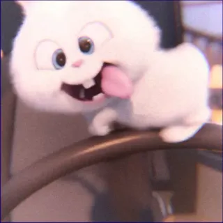 🤪 Snowball The Secret Life of Pets rabbit, bunny, cute, animal, pet, cartoon whatsapp sticker