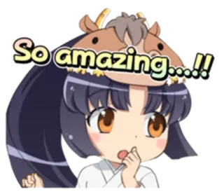 🙍 So amazing...!! amazing, anime, excited, cute, horse telegram sticker