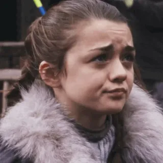 😐 Arya Stark Game of Thrones Arya Stark, Game of Thrones, personnage, portrait, fantaisie, série TV telegram sticker
