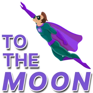 🚀 TO
THE
MOON Mond, Weltraum, Himmel, Fliegen, Superheld, Krypto, Erfolg telegram sticker