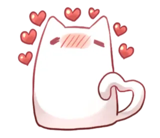 ☺️ gato, corazón, amor, lindo, animal, dibujos animados whatsapp sticker