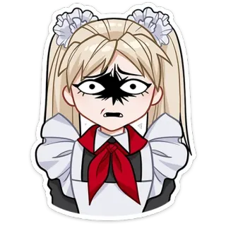 😵 anime, manga, maid, scared, surprised, cartoon, character telegram sticker