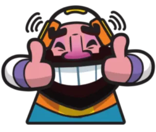 🎧 clash royale, emote, thumbs up, happy, video game telegram sticker