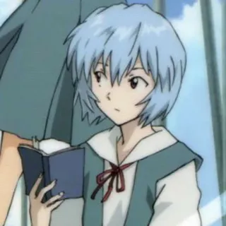 📓 Rei Ayanami Neon Genesis Evangelion Anime, Charakter, Rei Ayanami, Lesen, Buch whatsapp sticker